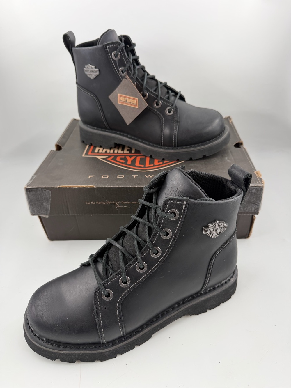 Harley Davidson Men’s 93839 Hannon 5” - SZ 8.5- Black Leather Motorcycle Boots
